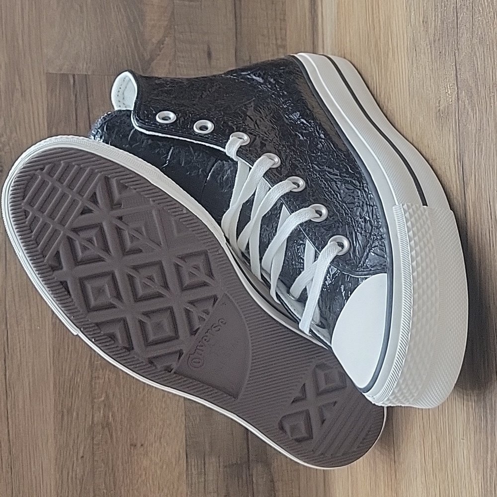 Converse Black and White High-Top Sneakers - Picture 4 of 14